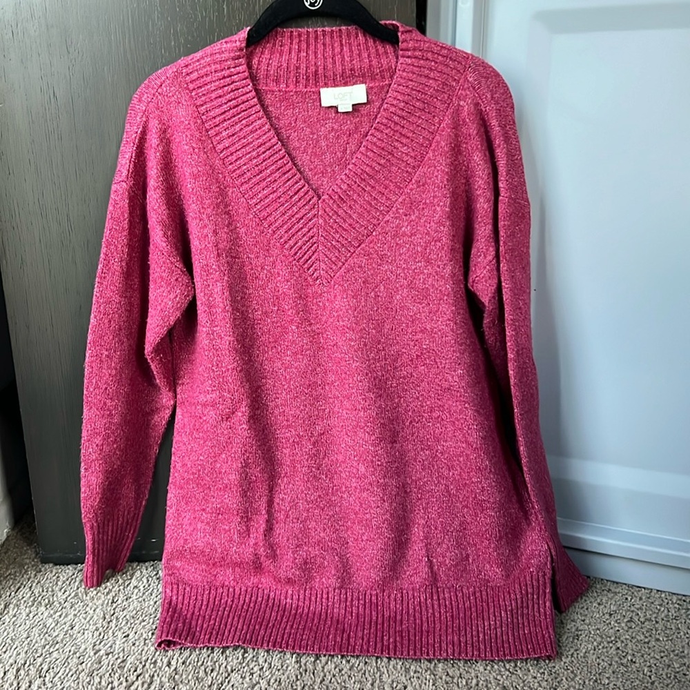 Loft women’s red v-neck sweater